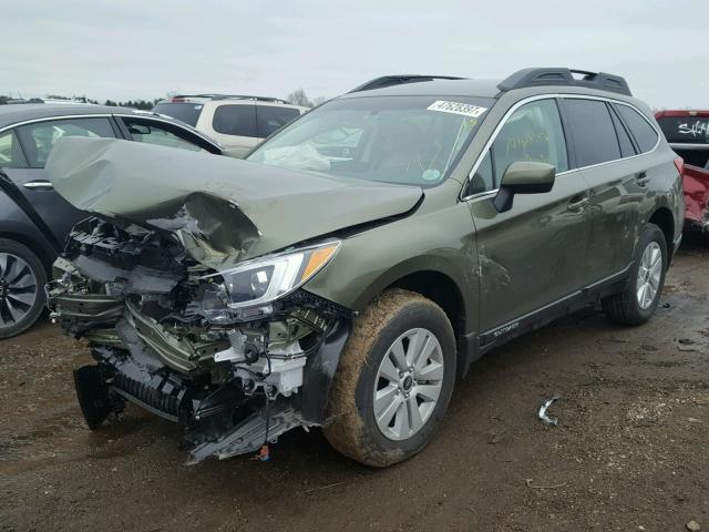 4S4BSACC0H3318835 - 2017 SUBARU OUTBACK 2. GREEN photo 2