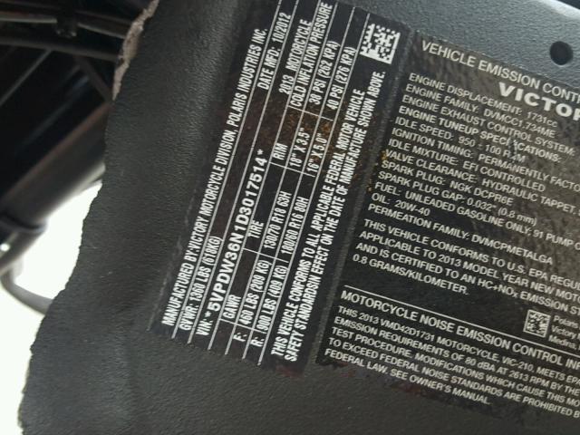 5VPDW36N1D3017514 - 2013 VICTORY MOTORCYCLES CROSS COUN ORANGE photo 10