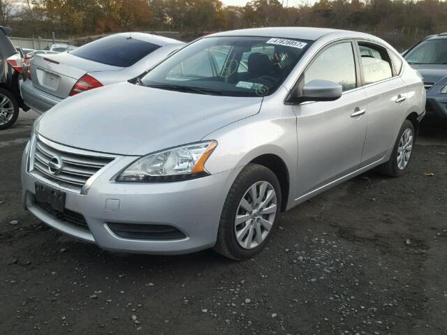 3N1AB7AP1FY365582 - 2015 NISSAN SENTRA S SILVER photo 2