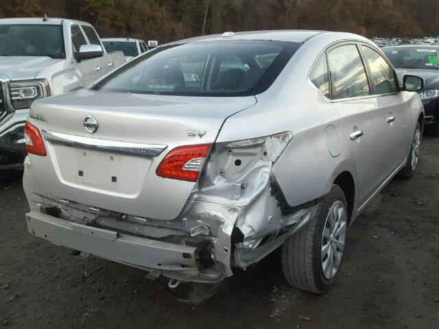 3N1AB7AP1FY365582 - 2015 NISSAN SENTRA S SILVER photo 4