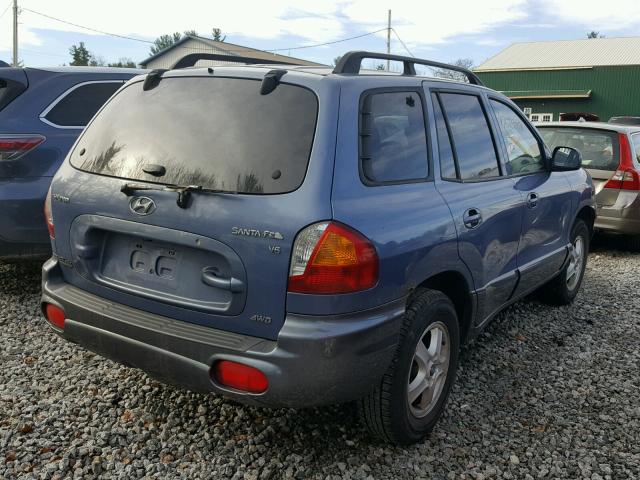 KM8SC73DX3U464168 - 2003 HYUNDAI SANTA FE G BLUE photo 4