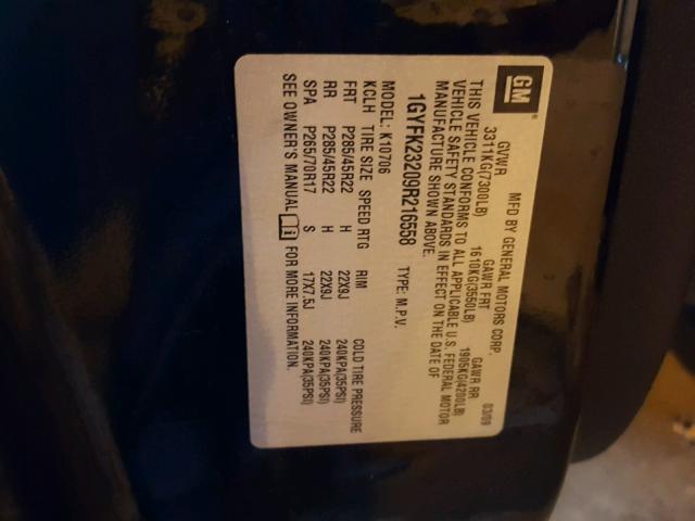 1GYFK23209R216558 - 2009 CADILLAC ESCALADE L BLACK photo 10