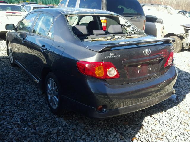 2T1BU40E99C135027 - 2009 TOYOTA COROLLA BA CHARCOAL photo 3