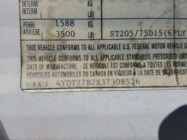 4YDT27B2X37308526 - 2003 KEYSTONE HORNET WHITE photo 8