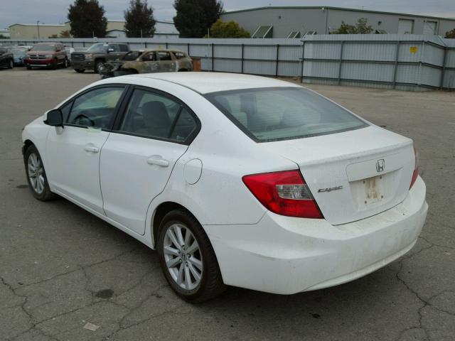 19XFB2F84CE388777 - 2012 HONDA CIVIC EX WHITE photo 3