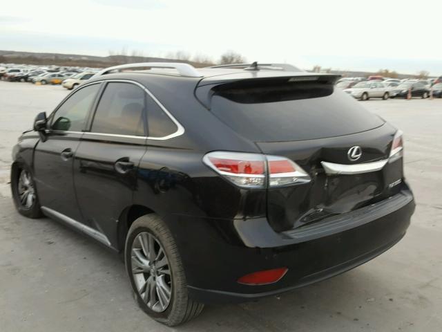 2T2ZK1BA3DC126700 - 2013 LEXUS RX 350 BLACK photo 3