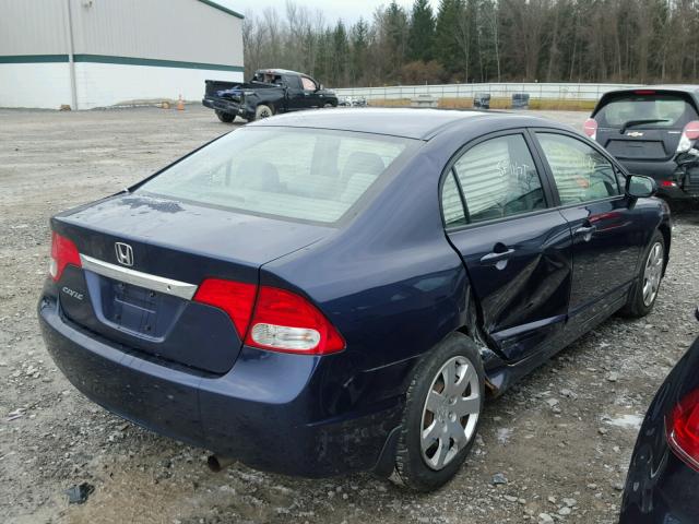 2HGFA16589H537483 - 2009 HONDA CIVIC LX BLUE photo 4