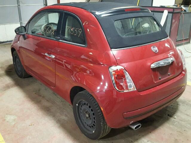 3C3CFFDR9CT384119 - 2012 FIAT 500 POP RED photo 3