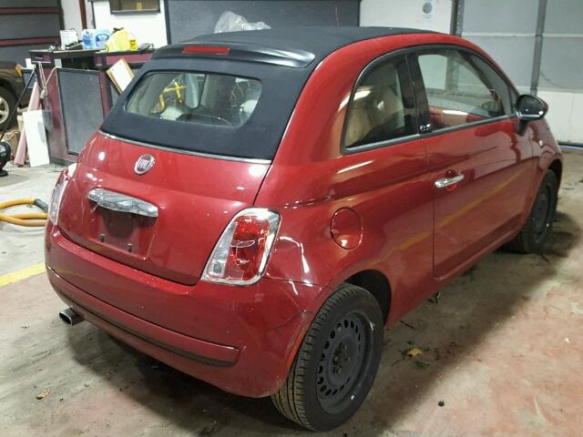 3C3CFFDR9CT384119 - 2012 FIAT 500 POP RED photo 4