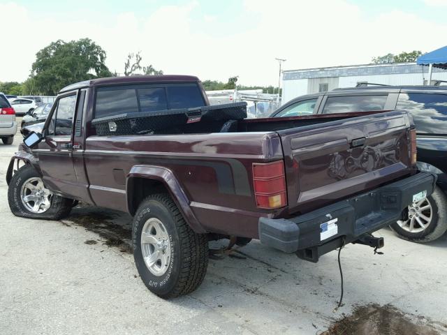 1JTMP65P1JT083572 - 1988 JEEP COMANCHE P MAROON photo 3