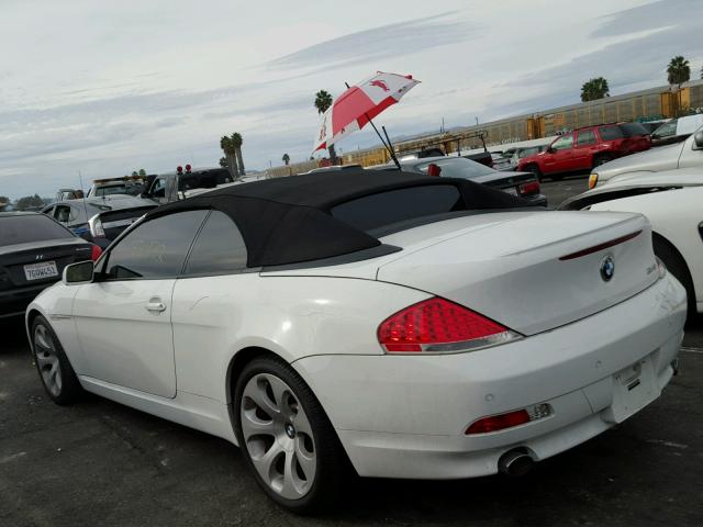 WBAEK13587CN81766 - 2007 BMW 650 I WHITE photo 3