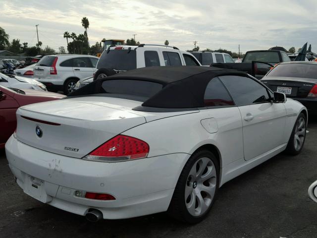 WBAEK13587CN81766 - 2007 BMW 650 I WHITE photo 4