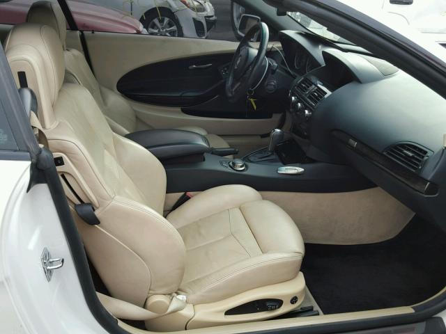 WBAEK13587CN81766 - 2007 BMW 650 I WHITE photo 5