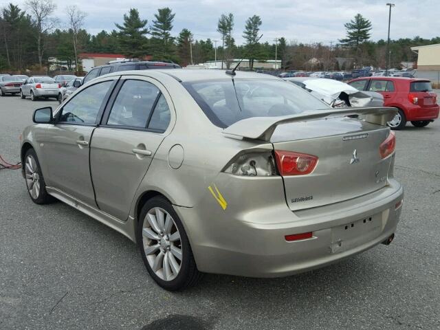 JA3AU86UX8U026948 - 2008 MITSUBISHI LANCER GTS TAN photo 3