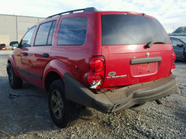 1D4HB38N76F120045 - 2006 DODGE DURANGO SX RED photo 3