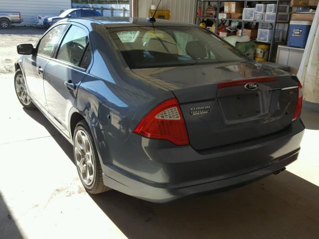 3FAHP0HA4BR152593 - 2011 FORD FUSION SE BLUE photo 3