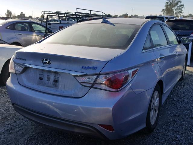 KMHEC4A45DA051124 - 2013 HYUNDAI SONATA HYB BLUE photo 4