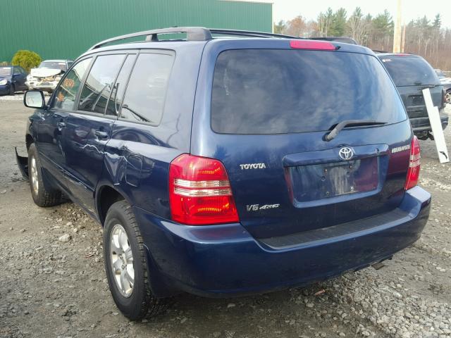 JTEHF21A930146661 - 2003 TOYOTA HIGHLANDER BLUE photo 3