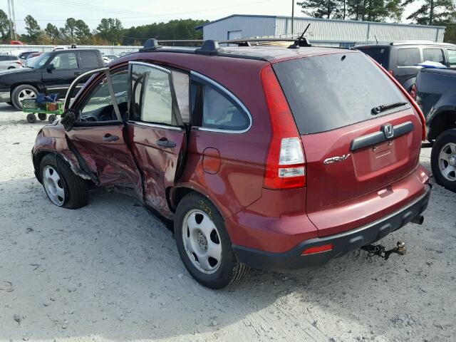 JHLRE38377C004311 - 2007 HONDA CR-V LX BURGUNDY photo 3