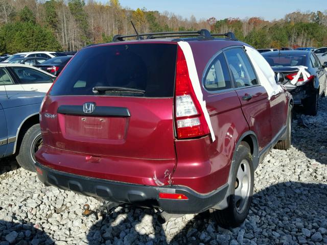 JHLRE38377C004311 - 2007 HONDA CR-V LX BURGUNDY photo 4