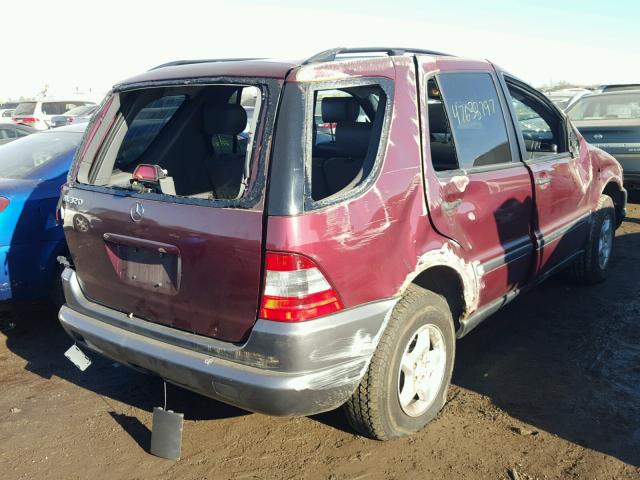 4JGAB54E1WA015798 - 1998 MERCEDES-BENZ ML 320 BURGUNDY photo 4