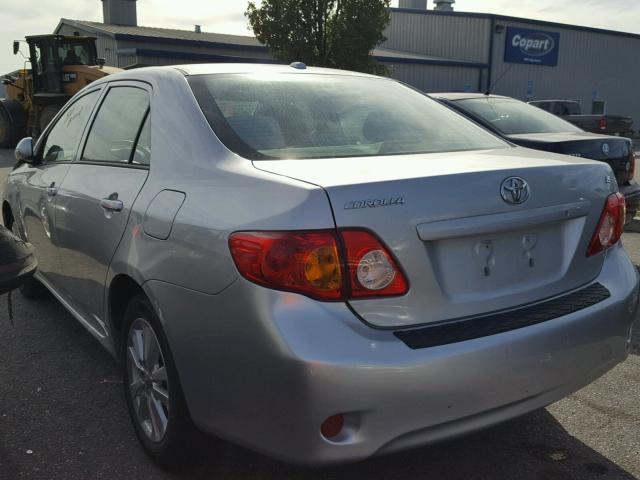 1NXBU40E89Z126205 - 2009 TOYOTA COROLLA BA SILVER photo 3