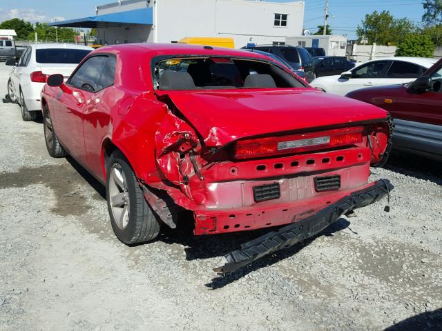 2B3LJ44V19H610376 - 2009 DODGE CHALLENGER RED photo 3