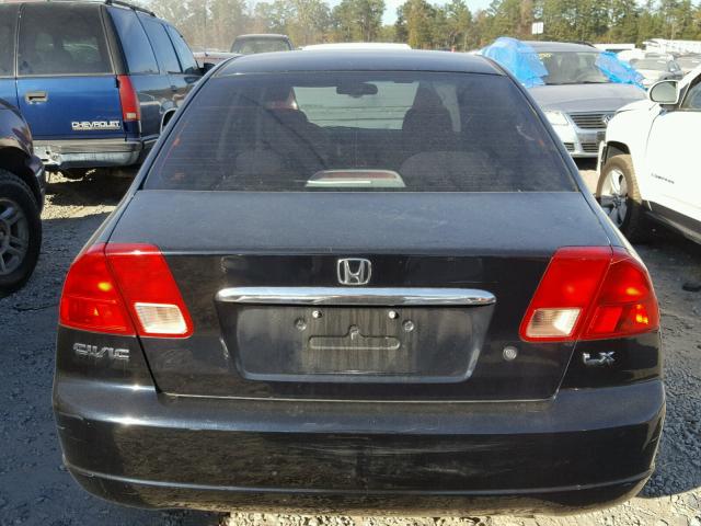 2HGES15501H590290 - 2001 HONDA CIVIC LX BLACK photo 9