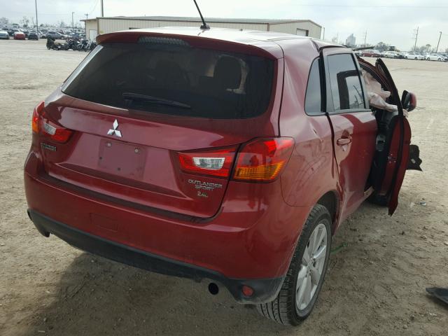 4A4AP3AW1FE038345 - 2015 MITSUBISHI OUTLANDER RED photo 4