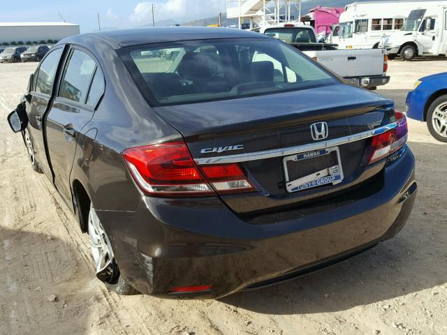 2HGFB2F5XDH567452 - 2013 HONDA CIVIC LX BROWN photo 3