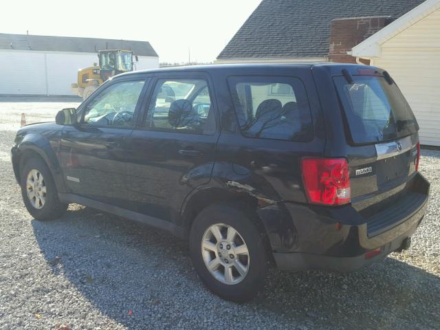 4F2CZ96158KM03849 - 2008 MAZDA TRIBUTE S BLACK photo 3