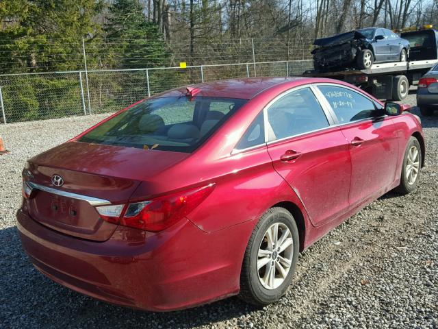 5NPEB4AC7CH385841 - 2012 HYUNDAI SONATA GLS RED photo 4