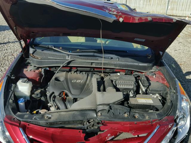 5NPEB4AC7CH385841 - 2012 HYUNDAI SONATA GLS RED photo 7