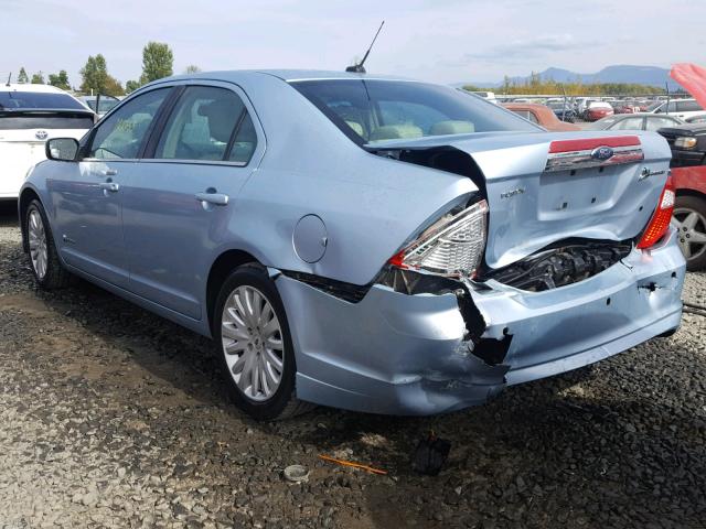 3FADP0L38AR215216 - 2010 FORD FUSION HYB BLUE photo 3