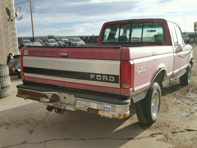 1FTEX14N1PKB12236 - 1993 FORD F150 RED photo 4