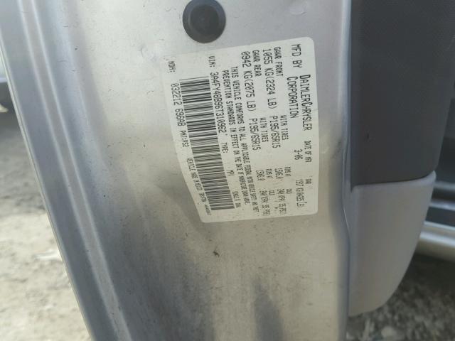 3A4FY48B96T310962 - 2006 CHRYSLER PT CRUISER SILVER photo 10