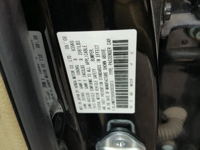 JHMCP26869C003013 - 2009 HONDA ACCORD EXL BLACK photo 10