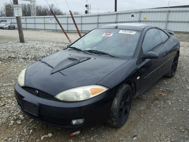 1ZWHT61L525611260 - 2002 MERCURY COUGAR V6 BLACK photo 2