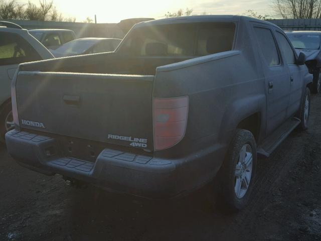 5FPYK1F57BB002300 - 2011 HONDA RIDGELINE BLUE photo 4