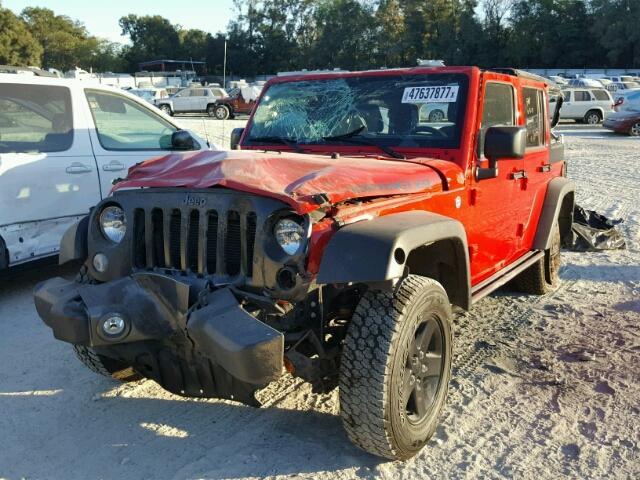 1C4BJWDGXGL160671 - 2016 JEEP WRANGLER U RED photo 2