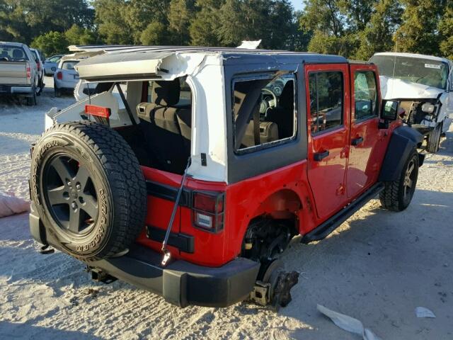 1C4BJWDGXGL160671 - 2016 JEEP WRANGLER U RED photo 4