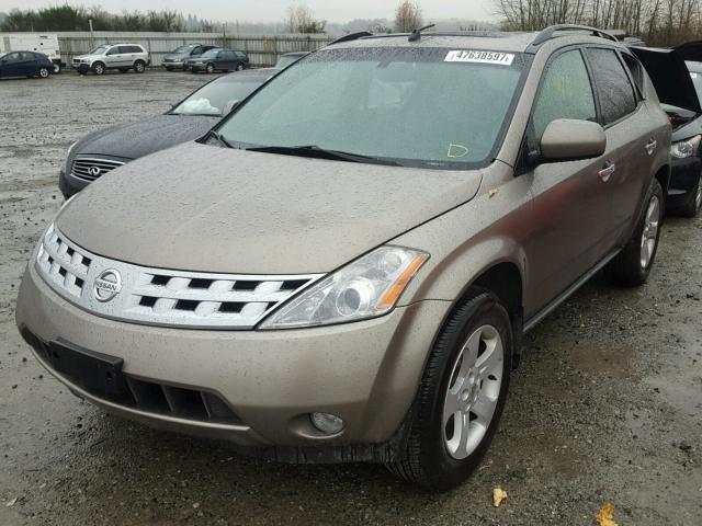 JN8AZ08W93W222738 - 2003 NISSAN MURANO SL TAN photo 2