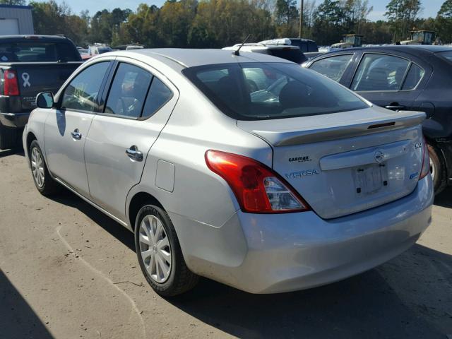 3N1CN7AP5EK445971 - 2014 NISSAN VERSA S SILVER photo 3