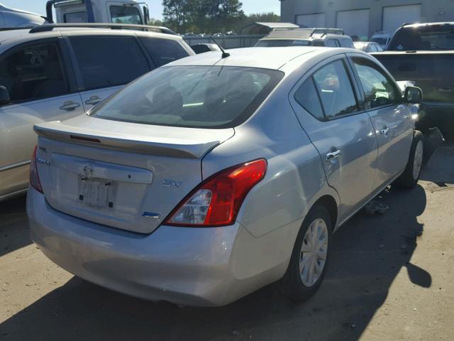 3N1CN7AP5EK445971 - 2014 NISSAN VERSA S SILVER photo 4