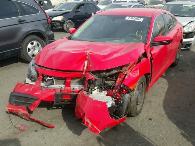 2HGFC2F50GH536843 - 2016 HONDA CIVIC LX RED photo 2