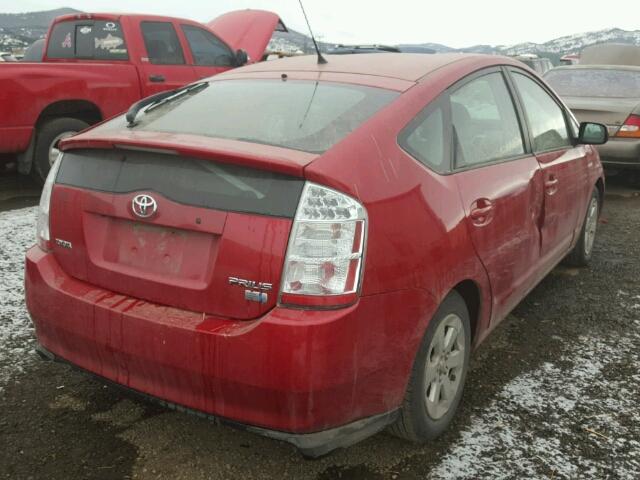 JTDKB20U377580184 - 2007 TOYOTA PRIUS RED photo 4