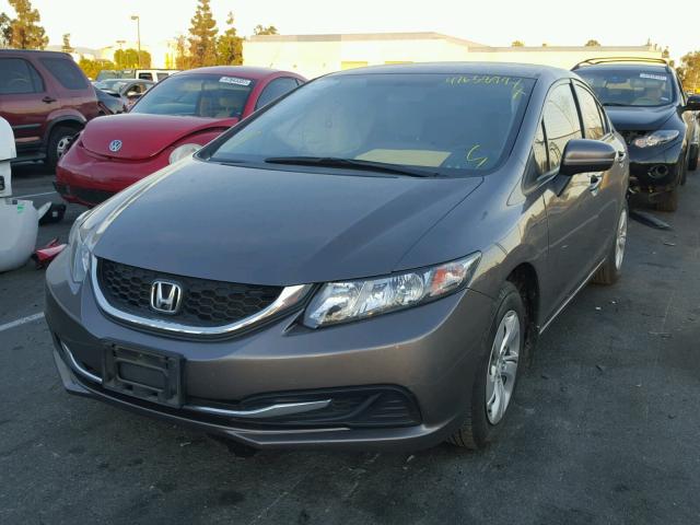 19XFB2F53EE204647 - 2014 HONDA CIVIC LX GRAY photo 2