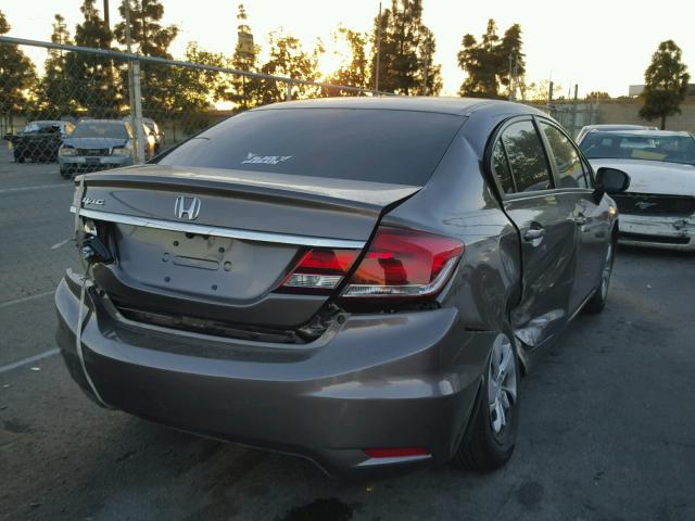 19XFB2F53EE204647 - 2014 HONDA CIVIC LX GRAY photo 4