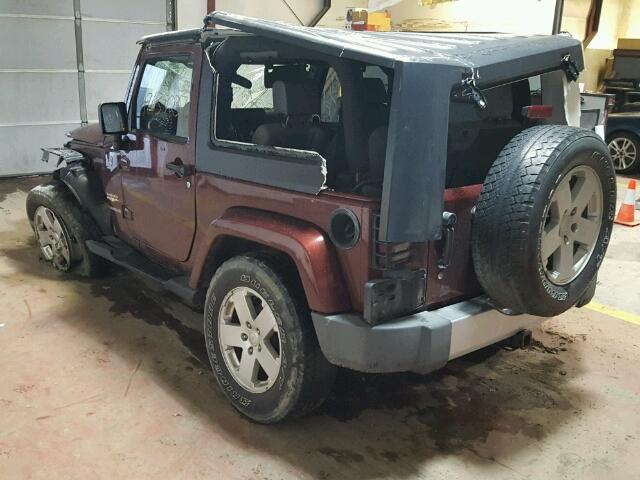 1J4FA54168L512776 - 2008 JEEP WRANGLER S MAROON photo 3