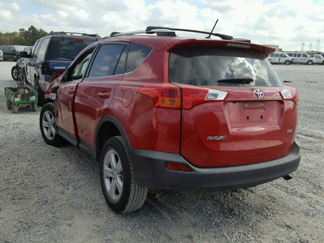 JTMWFREV6DD011360 - 2013 TOYOTA RAV4 XLE RED photo 3